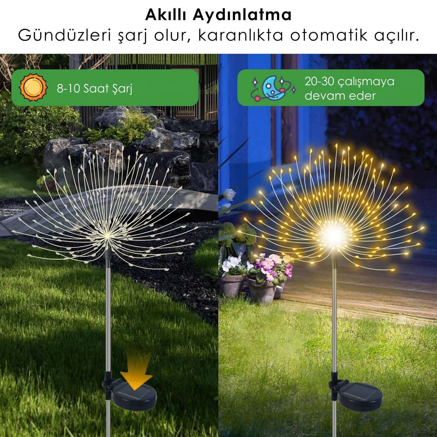 2'li Havai Fişek Solar Lamba