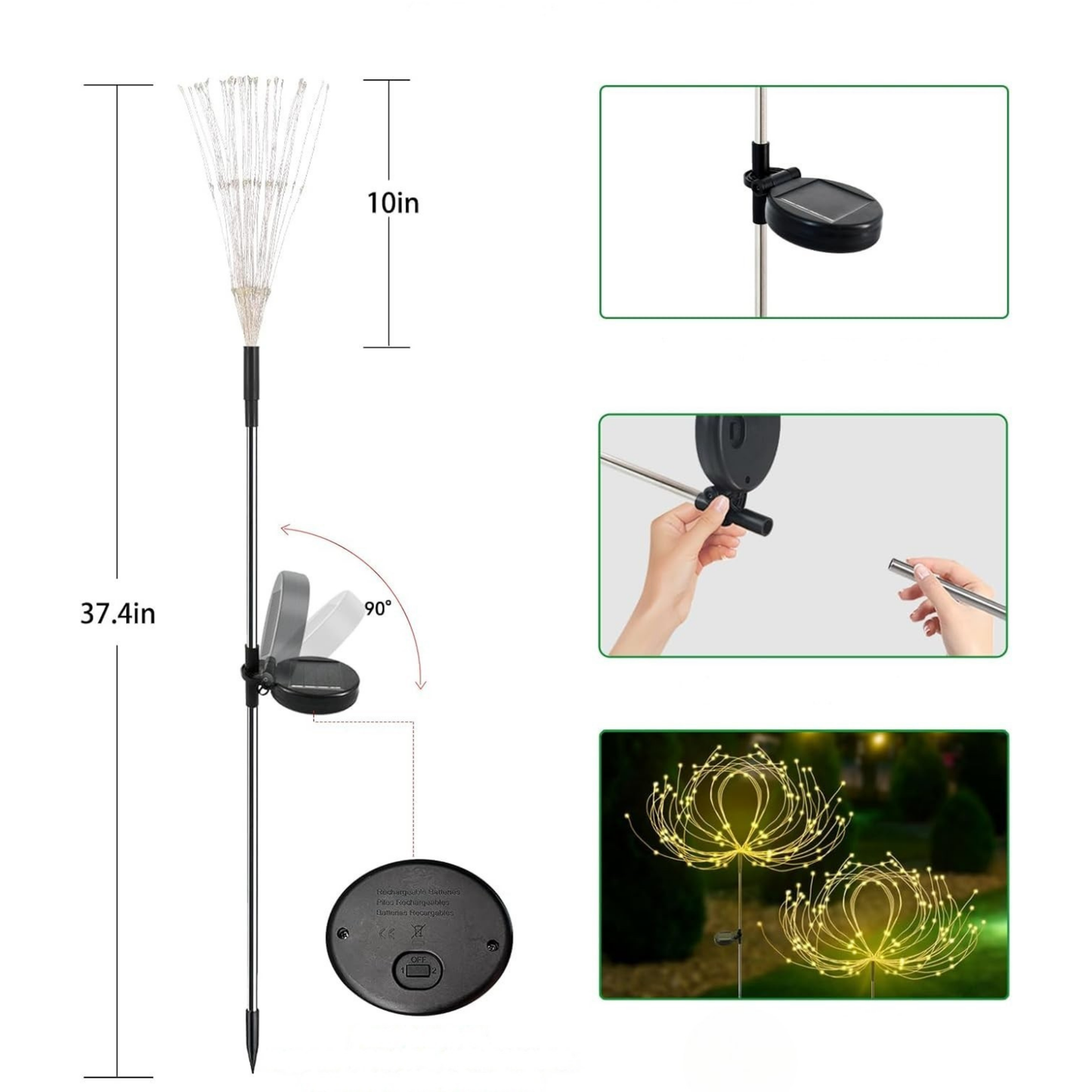 2'li Havai Fişek Solar Lamba